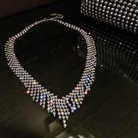 Tassel Collarbone Luxury Women Fashion European Sparkling Necklace - Thumbnail 4