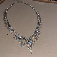 Tassel Collarbone Luxury Women Fashion European Sparkling Necklace - Thumbnail 5