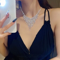 Tassel Collarbone Luxury Women Fashion European Flashy Diamond Sparkling Necklace - Thumbnail 1
