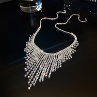 Tassel Collarbone Luxury Women Fashion European Flashy Diamond Sparkling Necklace - Thumbnail 5