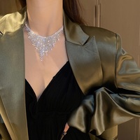 Tassel Collarbone Luxury Women Fashion European Flashy Diamond Sparkling Necklace - Thumbnail 4