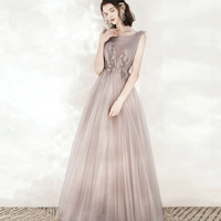 Cute tulle long A line prom dress evening dress - Thumbnail 6