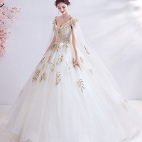 White tulle sequins long prom dress white evening dress - Thumbnail 1