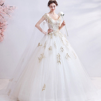 White tulle sequins long prom dress white evening dress - Thumbnail 4