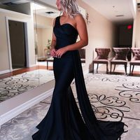 Charming Mermaid One Shoulder Dark Red Prom Dress. Evening Dresses - Thumbnail 2