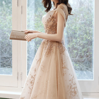 Cute tulle sequins short prom dress homecoming dress - Thumbnail 2