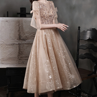 Cute tulle sequins short A line prom dress homecoming dress - Thumbnail 3