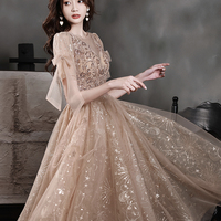 Cute tulle sequins short A line prom dress homecoming dress - Thumbnail 5