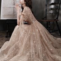 Cute tulle sequins short A line prom dress homecoming dress - Thumbnail 6