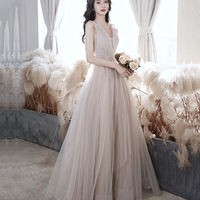 Elegant tulle long prom dress A line evening dress - Thumbnail 2
