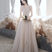 Elegant tulle long prom dress A line evening dress - Thumbnail 4