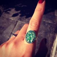 "Stefani" Green Opal Ring - Thumbnail 2