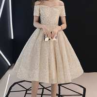 Cute tulle sequins short prom dress homecoming dress - Thumbnail 1