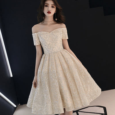 Cute tulle sequins short prom dress homecoming dress - Thumbnail 1