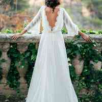 SP1972,Classic wedding dresses,v-back wedding gown,chiffon lace bridal dresses,white long wedding dress - Thumbnail 1