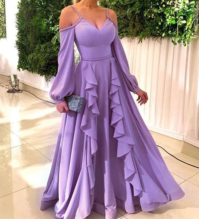 SP1974,Purple evening dress,purple long prom formal gown,satin ruffles long evening prom dresses