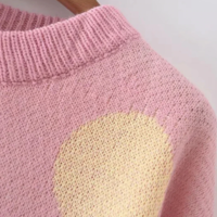 CUTE LANDSCAPE PRINT KNIT SWEATER - Thumbnail 4