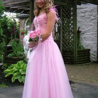 SP1979,Pink Feather Beaded Tulle Long Prom Dresses Evening Dress - Thumbnail 1