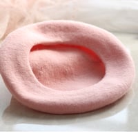 Cute Pink Cat Ears with Purple Flower Beret Hat - Thumbnail 2