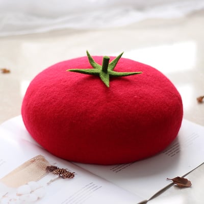Cute tomato beret hat