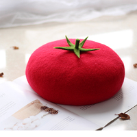 Cute Tomato Beret Hat - Thumbnail 1