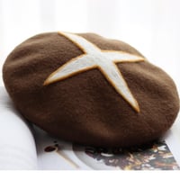 Cute Handmade Shiitake Mushroom Wool Beret Hat - Thumbnail 4