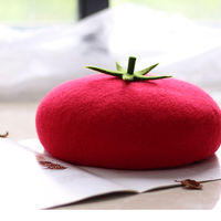 Cute Tomato Beret Hat - Thumbnail 5