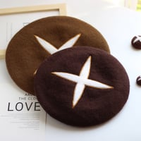 Cute Handmade Shiitake Mushroom Wool Beret Hat - Thumbnail 1