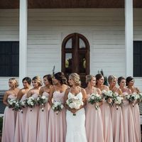 Pink spaghetti strap chiffon long bridesmaid dress,1295 - Thumbnail 2