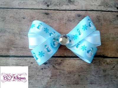 Blue Snowman Bow