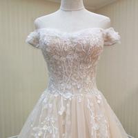 White Off the Shoulder Vestido De Noiva Wedding Dress with Sweep Train Plus Size Bridal Tulle Mariage,1302 - Thumbnail 2