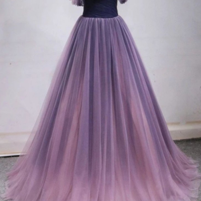 Princess off the shoulder tulle prom dresses, formal dress,765 - Thumbnail 2