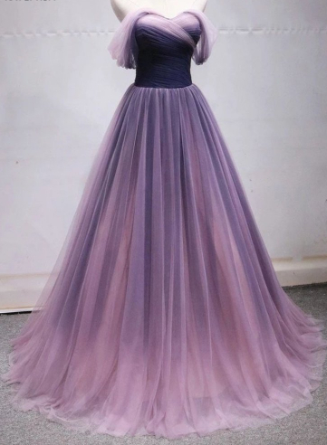 Princess Off The Shoulder Tulle Prom Dresses, Formal Dress,765