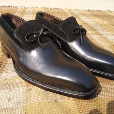 New handmade men's black tassels moccasin leather suede shoes - Thumbnail 2