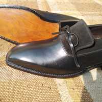 New Handmade Men's Black Tassels Moccasin Leather Suede Shoes - Thumbnail 1