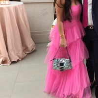 SP1986,Sweet pink tulle prom dress,spaghetti straps ruffles evening formal gown,long prom dresses - Thumbnail 5