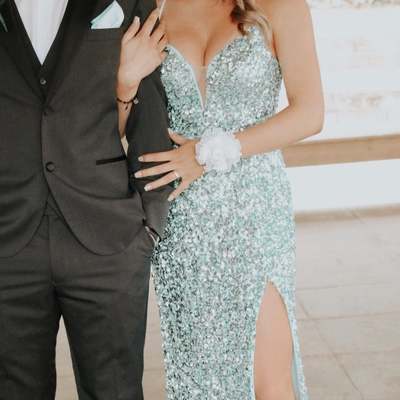 Sp1988,charming sage green sequin dress long prom dress halter evening dresses
