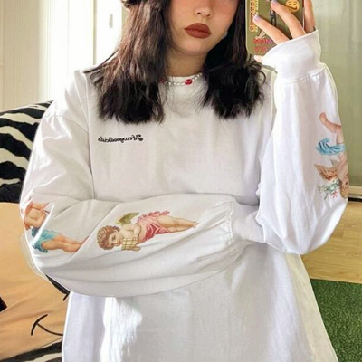 The virgin mary angel kids printed long sleeve t-shirt