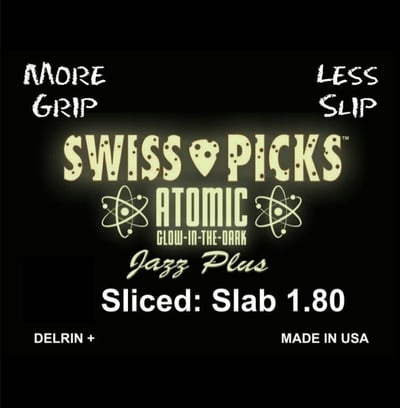 ATOMIC GLOW JAZZ PLUS 12 PICKS SLICED SLAB 1.80MM