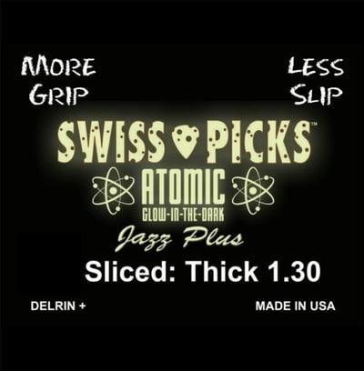 ATOMIC GLOW JAZZ PLUS 12 PICKS SLICED THICK 1.30MM
