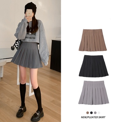 New Cotton Pleated A-line Skirt