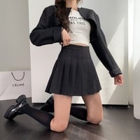 New Cotton Pleated A-line Skirt - Thumbnail 5