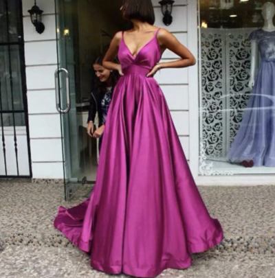 Fuchsia Prom Dresses under 100 Spaghetti Straps