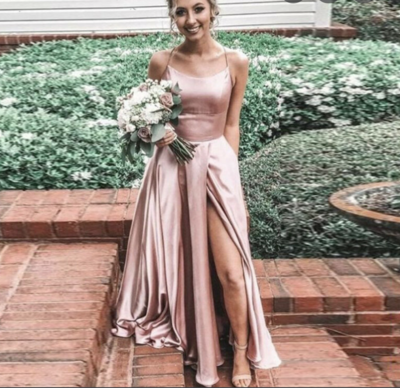 Champagne Halter Prom Dresses Slit under 100 