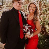 Simple Mermaid Scoop Neck Red Satin Long Prom Dresses Evening Dresses - Thumbnail 1