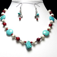 Turquoise Magnesite and Coral set - Thumbnail 4