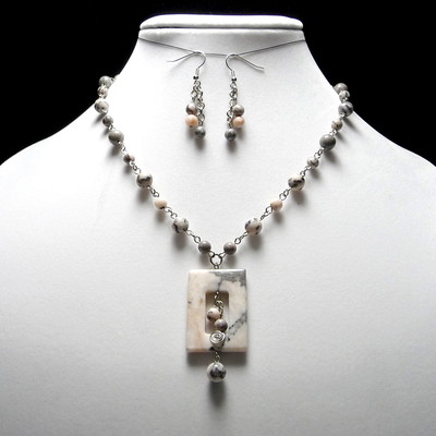 Pink zebra jasper set