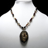 Silver Leaf Jasper & Agate Necklace - Thumbnail 4