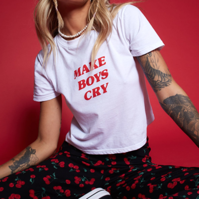 Free Shipping-"MAKE BOYS CRY" TEE
