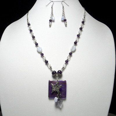 Amethyst butterfly set